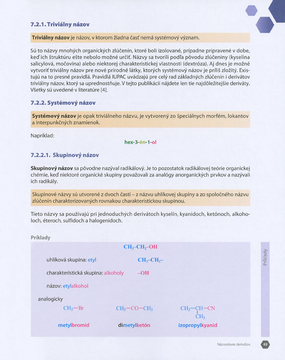 Názvoslovie organických zlúčenín - 3