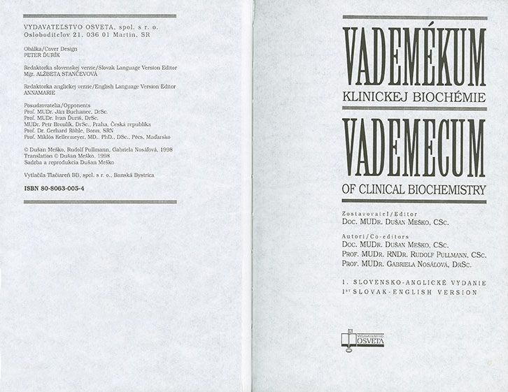 Vademékum klinickej biochémie - 2