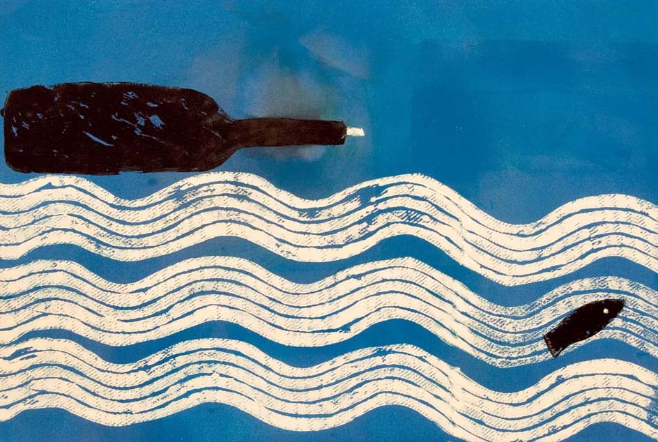 The wawes brought the bottle to the shore - 2